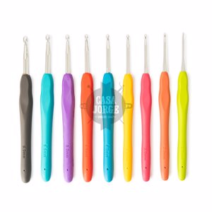 AGUJAS CROCHET CON MANGO DE SILICONA TK N° 2 AL 6 POR 9 UNIDADES SURTIDO