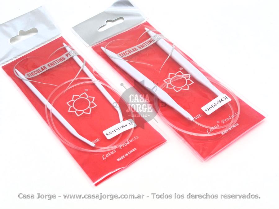 AGUJAS CIRCULARES ALUMINIO LOTUS NUMERO 9 POR UNIDAD
