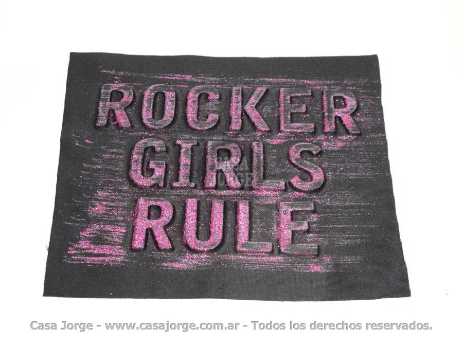 APLIQUES PARA COSER ROCKER GIRLS RULE  ART 2793  DE 200 POR 165 MM  POR UNIDAD MINIMO 25 UNIDADES