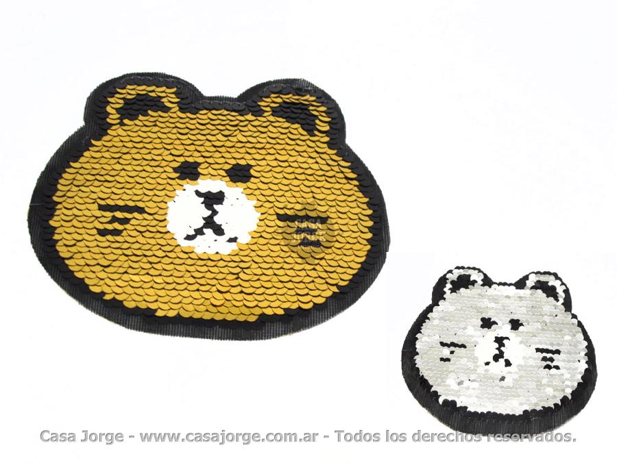 APLIQUES TERMOADHESIVO OSITO DE LENTEJUELA REVERSIBLE ART 2627  DE 110 POR 120 MM POR UNIDAD MINIMO 50 UNIDADES