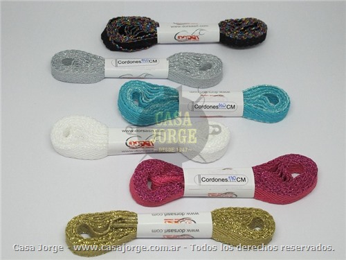 CORDONES HILERA CHATO ANCHO 10 MM POLIESTER 110 CM BLISTER POR 6 PARES