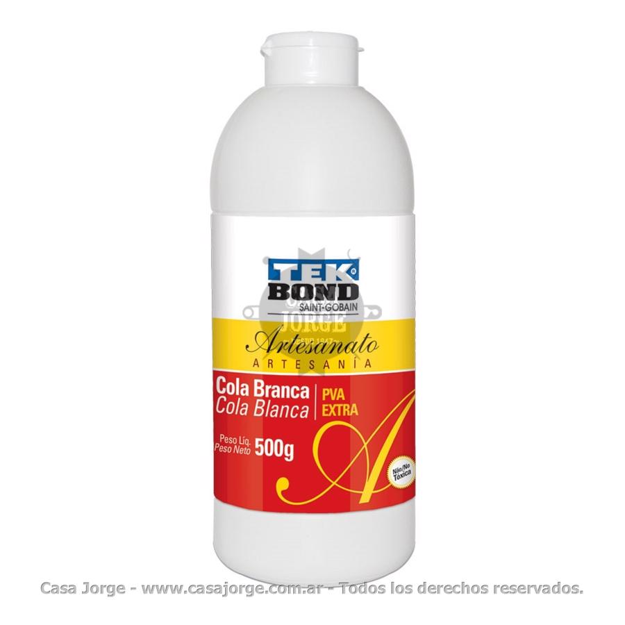 COLA TEK BOND VINILICA PVA EXTRA ARTESANIA BLANCA POR 500 GRAMOS