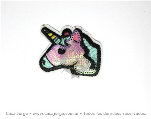 APLIQUES DE LENTEJUELAS UNICORNIO ART 10344 DE 50 POR 60 MM ANCHO POR UNIDAD MINIMO 50 UNIDADES