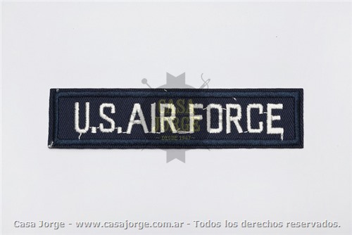 APLIQUE U.S.AIR FORCE ART 10483 POR UNIDAD MINIMO 100 UNIDADES COLOR AZUL DE 115 MM POR 25 MM