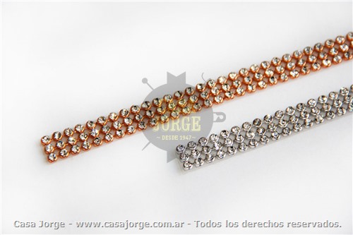 GALON TERMOHADESIVO C/STRASS ART 10590. .19 MINIMO 9.10 METROS DORADO