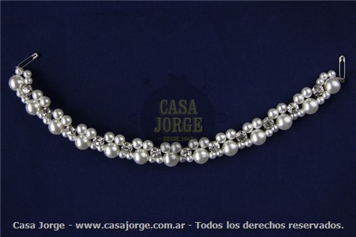 COLLAR DE PERLA CON STRASS ARTICULO 379 MINIMO 5 UNIDADES