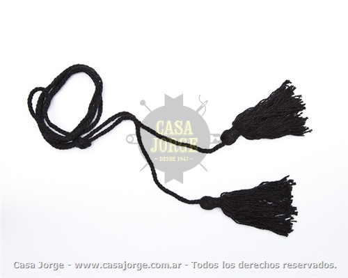 ACCESORIO COLLAR DE POLYESTER C/POMPON ART 4949. .2 POR 50 UNIDADES NEGRO