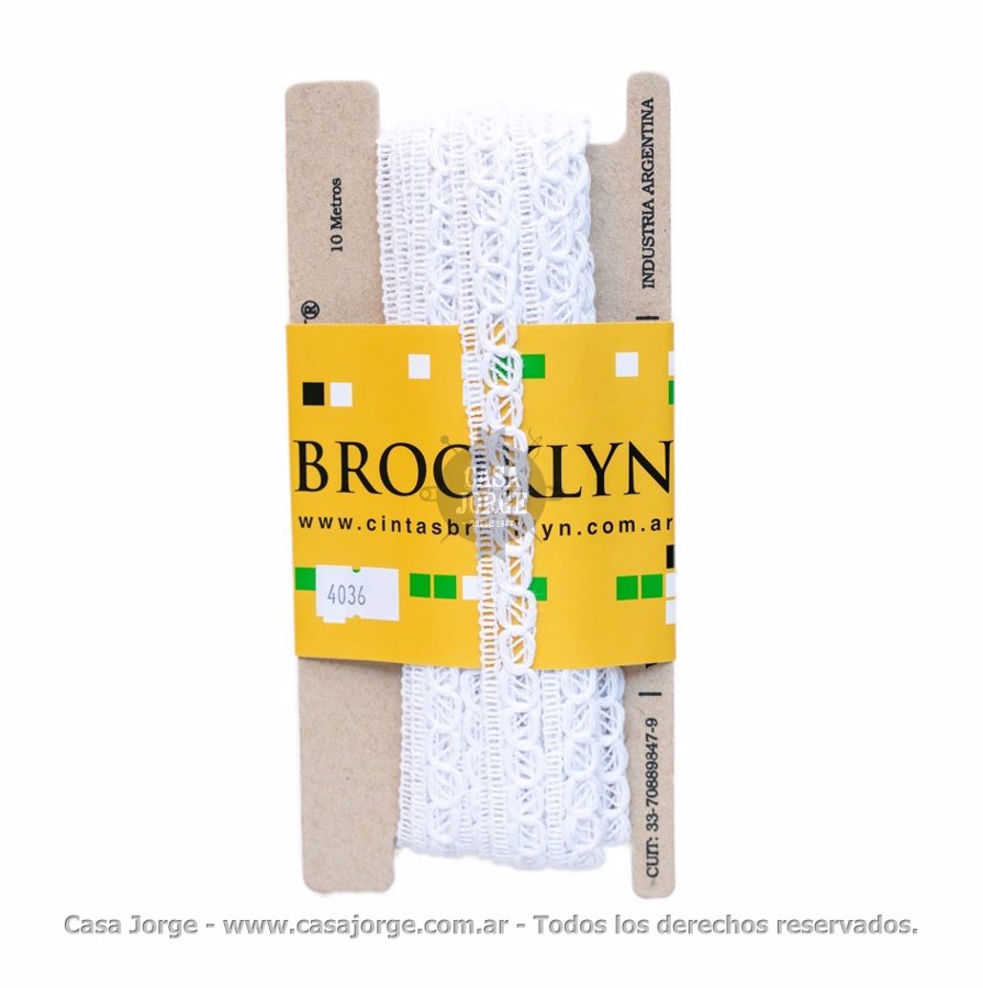 PUNTILLAS OJITOS ALGODON BROOKLYN 15 MM ARTICULO 4036 POR 10 METROS BLANCO