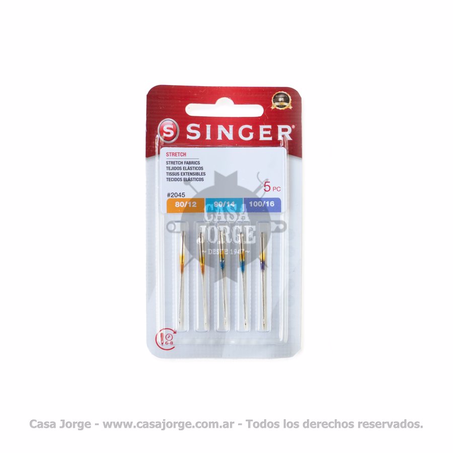 5 agujas para máquina de coser Singer 2045 70 09 80 11
