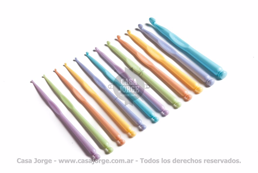 AGUJAS CROCHET PLASTICO TK 2MM AL 10MM X 12 UNIDADES