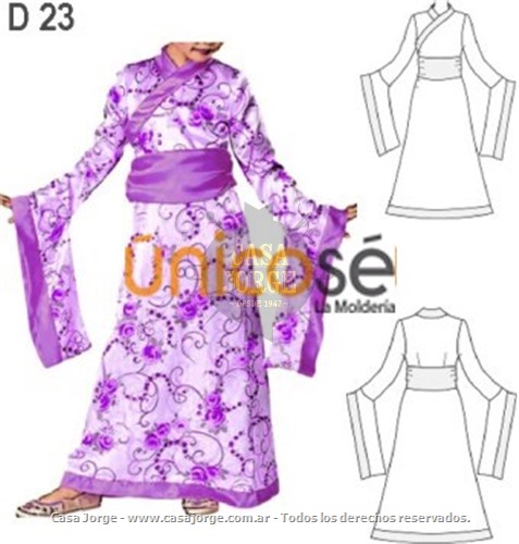 KIMONO (TRAJE GEISHA) ADULTO MOLDE: D 23